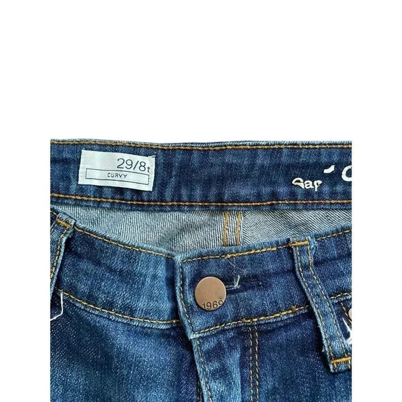 Gap 1969 Women's Blue Flare Leg Curvy Denim Jean Size 29 - Picture 2 of 5